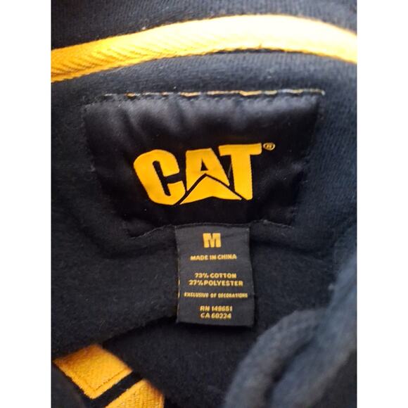 Caterpillar Men's Size Medium Black Logo Embroidered Hoodie Sweatshirt - Picture 5 of 6
